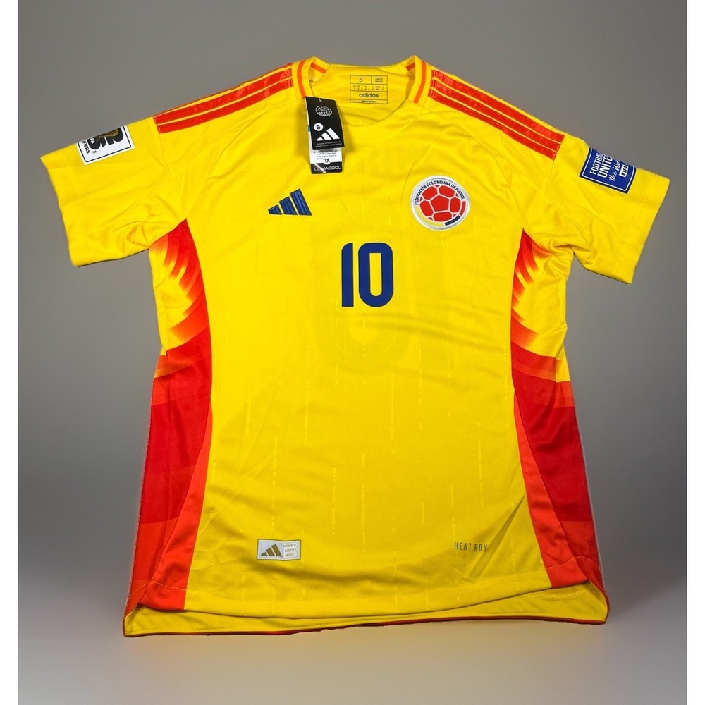 ADIDAS Mens Colombia James 10 Soccer Jersey NWT Authentic Size S Yellow
